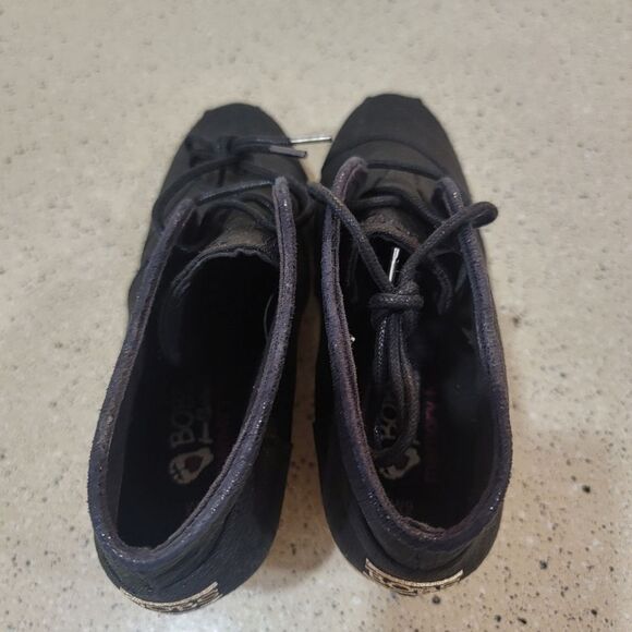 Bobs from Sketchers Black Canvas Wedge Bootie Size 9 - Picture 9 of 10